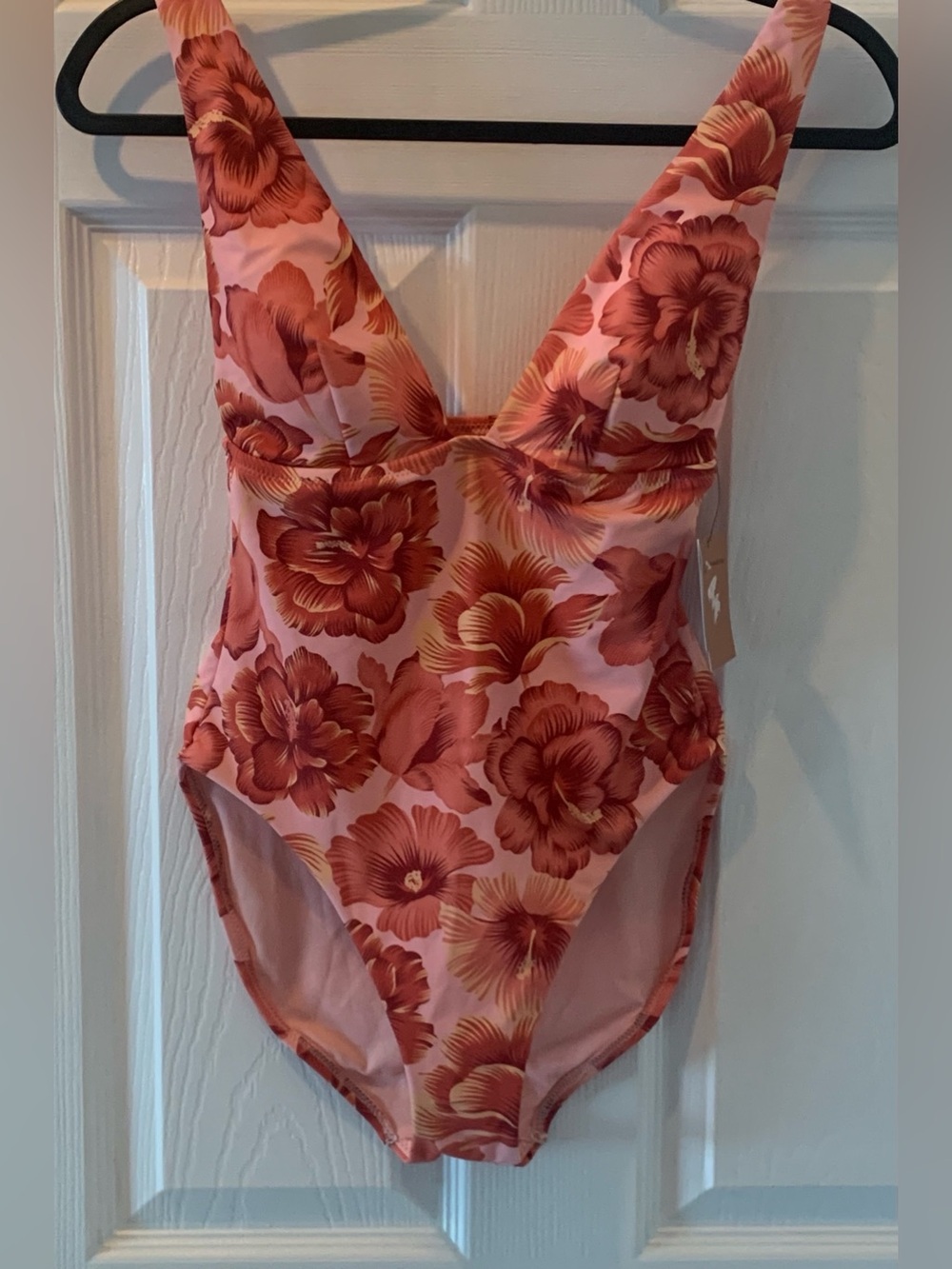 Shade & Shore Hibiscus Print One Piece Swimsuit • XS/0-2 • NWT
